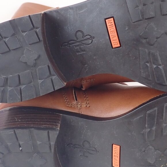 COLE HAAN DOVER Women's 8 B Brown Leather Designer Knee High Riding Boots - Picture 2 of 15